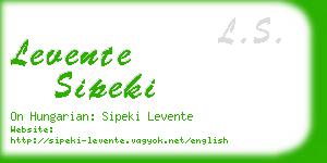 levente sipeki business card